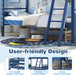 NavyBlue Convertible TwinOverTwin Bunk Bed For Kids