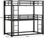 Triple Bunk Bed Twin Over Twin SpaceSavingBlackCoatedFinish
