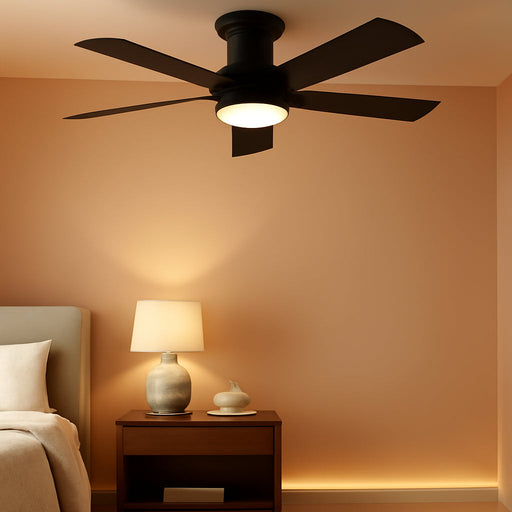 41" Black Low Profile Ceiling Fans with Lights and Remote, Modern Flush Mount Ceiling Fan Light with Quiet Reversible DC Motor for Bedroom Kitchen