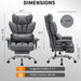 Big and Tall Office Chair, Executive Leather Office Chair with Footrest, 400Lbs Ergonomic Gaming Chair for Adults, Wide Seat Computer Desk Chair with Lumbar Support, 150 Degree Reclining, Gray