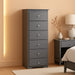 6-Drawer Dresser for Bedroom, Wooden Chest of Drawers W/Metal Handles & Large Capacity, 16" D X 23" W X 53.5" H Clothes Organizer, Modern Tall Dresser for Bedroom, Entryway, Living Room