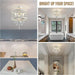 Farmhouse Crystal Ceiling Light Fixture, 3-Light Semi Flush Mount Crystal Chandelier Light Fixture Rustic Vintage White Pendant Ceiling Lamp for Hallway Corridor Kitchen Entryway Bedroom Living Room