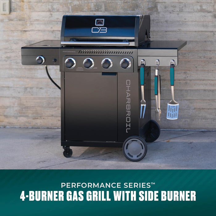Performance Series 4-Burner Gas Grill Cabinet with Side Burner, Black - 463253925