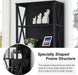 Bookshelf, 7-Tier Bookshelf, Rustic Wood Metal Bookshelves and Bookcases, Freestanding Open Bookshelf, Industrial Tall Bookcase for Home Office, Living Room and Bedroom, Black