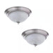 11 In. 1-Light Brushed Nickel Flush Mount (2-Pack)