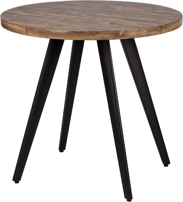 Round Dining Table, Small Dining Table for 2, 31.5" round Table, Mid-Century Modern Kitchen Table with 1.4" Thickness Wood Grain Tabletop for or Small Space, Dining Room, Kitchen, Rusty Brown
