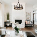Black Wagon Wheel Chandelier Rustic Farmhouse Light