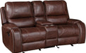 Brown Glider Recliner Loveseat with USB