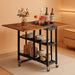 Folding Dining Table, Movable Dining Table, Expandable Kitchen Table, Versatile Table with 6 Wheels and 2-Tier Shelf, for Dining, Living Room, Apartment, Rustic Brown TCZ01BF
