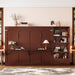 Queen Horizontal Murphy Bed With Desk WalnutFinish