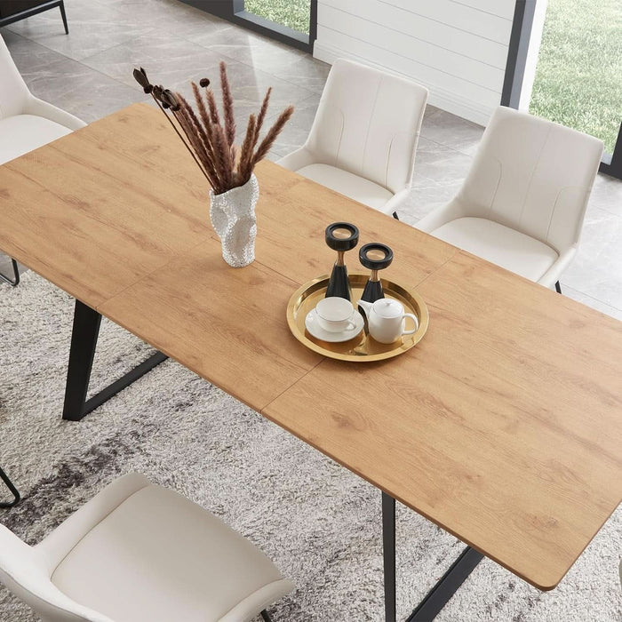 67" Expandable Dining Table Set with Chairs – Modern Rectangular Wooden Table, Space-Saving Multifunctional Furniture for Kitchen, Apartment, or Small Dining Room