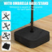 15FT Large Patio Patio Umbrella with Base & Solar LED Lights - Double-Sided,Kahaki