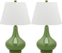 SAFAVIEH Amy Table Lamp Set of 2, 24" Modern Green LIT4087G