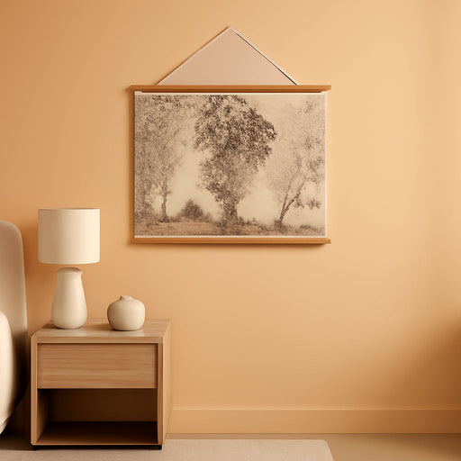 Extra Large Size Canvas Wall Art, 36X54 Inch Vintage Tree Landscape Hanging Scroll, Oversized Rustic Nature Artwork for Living Room, Bedroom, or Study