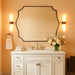 30"X40" Brushed Gold Bathroom Mirror, Large Rectangle Scalloped Mirror, Antique Brass Mirror in Rust-Proof Stainless Steel 1" Frame, Unique Wavy Design, Ideal for Home Remodel