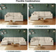 Khaki 68Inch Deep Overstuffed Modular Sectional Sofa