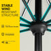 Patio LED Umbrella with Light | Solar Outdoor Umbrella | Market Table Parasol with Push Button Tilt and Crank, with Sturdy Pole & Fade Resistant Canopy, Easy to Set