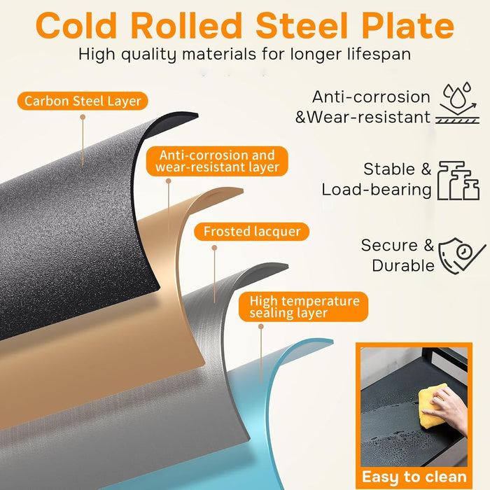 Book Shelf, Screwless Installation Metal Bookshelves, Heavy Duty Steel Bookcases, Adjustable Tall Industrial Bookshelf for Living Room, Bedroom and Library, Black (5-Tier with Fence 72''Hx36''Wx16''D)