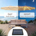 15Ft Large Rectangular Outdoor Umbrella with Base,Champagne