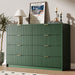 55" Wide Fluted 8-Drawer Double Dresser for Bedroom, Green
