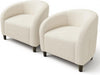 Beige Boucle Barrel Armchairs For Contemporary Living