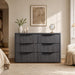 Bedroom Dresser with 6 Deep Wide Large Fluted Drawers for Closet