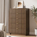 47" Tall Fluted 5-Drawer Dresser for Bedroom, Walnut