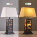 27" H Farmhouse Table Lamp, 2 Lights Vintage Rustic Nightstand Lamp