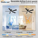 Ceiling Fans with Lights, 52 Inch Low Profile Ceiling Fan with Light and Remote Control, Flush Mount, Reversible, 3CCT, Dimmable LED, Quiet, Black Ceiling Fan for Bedroom, Living Room