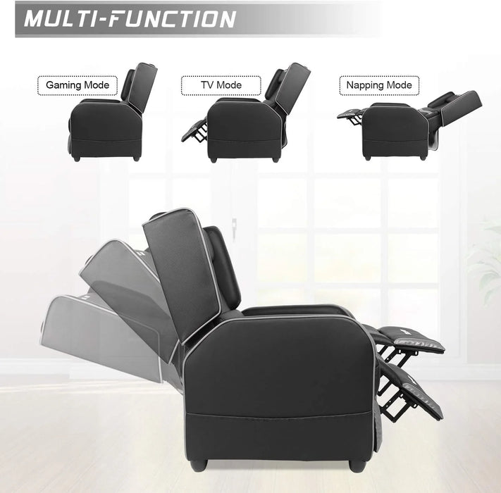 Gaming Recliner Chair for Adults 400Lbs Racing Style Sofa Big and Tall PU Leather Recliner Seating Modern Ergonomic Lounge Recliner Chair Comfortable Home Movie Theater for Living Room