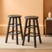 Element 2-Piece 24In Counter Stool Set, Oyster Gray Finish, Solid Wood, Modern Design