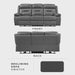 Power Double Recliner Sofa, Top Grain Leather Match Reclining Sofa with Pillow Top Armrests, Home Theater Seating, Wall Hugger Recliner Couch with USB Port, 87" W, Dark Gray