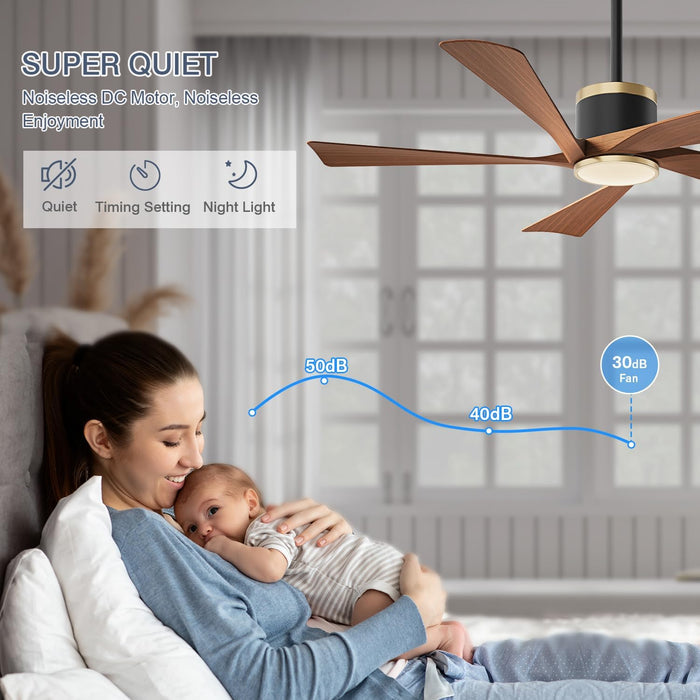 52 Inch Indoor Outdoor Ceiling Fan With Dimmable Led Lights