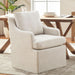 Upholstered Dining Chairs Set of 2, Modern Kitchen Chairs Dinner Chairs with 4 Casters, Linen Armchair for Bedroom Reading Room Living Room, Beige
