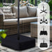 15Ft Patio Umbrella with Solar Lights & Base, Double-Sided, Beige