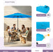- 10-Year-No-Fade 9 Ft Patio Umbrella with Terylast Fabric, Auto-Tilt Aluminum Frame and 8 Reinforced Ribs for Deck, Pool, Garden & Beach - Cobalt Blue Canopy, Black Pole