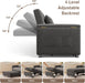 87 Inch Convertible Sofa Bed With AdjustableBackrest