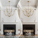 Magnificent Brushed Gold Chandelier 12 Light Fixture