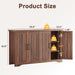 55" Fluted Sideboard Buffet Cabinet with Storage,Walnut | Modern Credenza with 4 Doors & Adjustable Shelves,Coffee Bar Table Console for Dining Room Kitchen Living Room Entryway