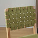 Sage Green Woven Wooden Dining Chairs Set of 4,Armless Mid Century Modern Desk Chairs with Rivet&Foot Pegs,Upholstered Farmhouse Comfy Chair No Wheels for Dining Room,Living Room,Oak,Suede