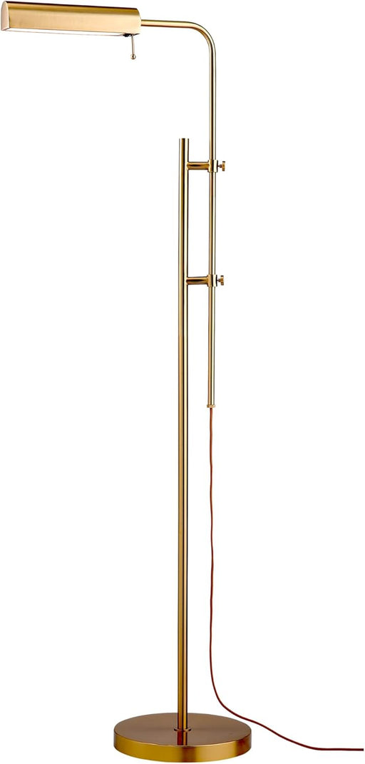 Cedric Adjustable Pharmacy Floor Lamp - Industrial Design for Reading, Crafting, Work - 10W LED, Height 45-61 Inches - Ideal for Living Room, Bedside, Office - Antique Brass (Gold)
