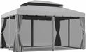 10' X 13' Patio Gazebo, Outdoor Gazebo Canopy Shelter with Netting and Curtains, Aluminum Frame for Garden, Lawn, Backyard and Deck, Gray