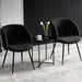 Accent Chairs Set of 2, Fuzzy Sherpa Dining Chairs with Barrel Back, Upholstered Faux Fur Armchairs with Black Metal Leg, Living Room Chairs (Black)