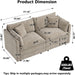Convertible Modular Sectional Sofa 77Inch Camel Deep