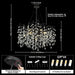 31.5" Tree Branch Chandelier Black 10-Light Crystal Chandelier