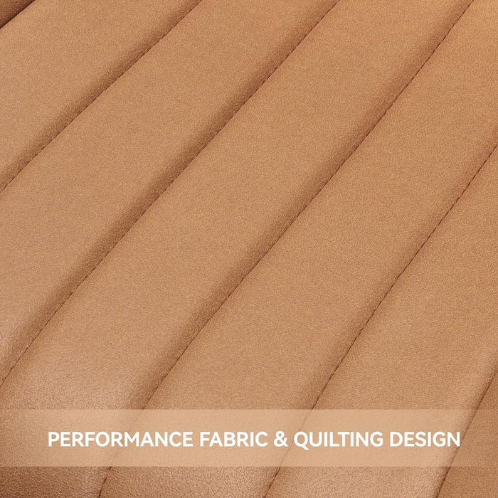 Dining Chairs Set of 4, Mid Century Modern Kitchen Chairs with Soft Cushion, Comfortable Upholstered Fabric Dining Room Chairs for Kitchen, Brown