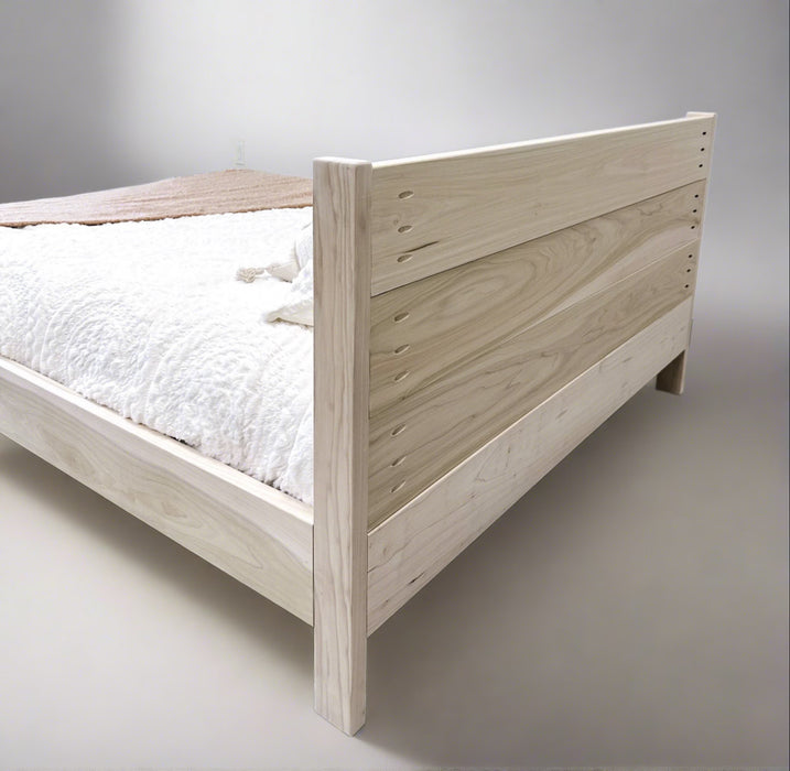 Handmade Wooden Platform Bed with Headboard for Various Sizes