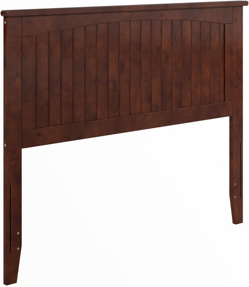 , Nantucket Full Solid Wood Panel Headboard with Attachable Charger, Walnut
