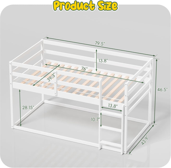 BrilliantWhite Twin Over Twin Elegant SolidWood Bed