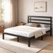 Full Size Metal Bed Frame with Headboard, Metal Slats, Black